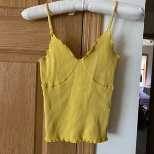 SOLD!!! Vibrant Yellow Fitted Ruffled Camisole